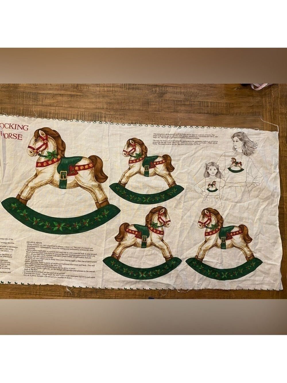 Cranston Print Works Co. - Rocking Horse Appliqués. 1 large, 3 small Vtg but New